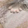 Pegatinas para Uñas Estilo Hada Transparente Flor de Cerezo Ts4287 Estilo Francés Encaje Suave Lazo Pegatinas para Uñas