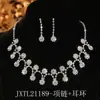Suprimento Transfronteiriço Moda Europeia e Americana Exquisito Conjunto de Colar e Brincos de Strass, Colar Clavícula Flor Completa de Diamantes para Mulheres