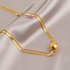 Europeu e Americano Dupla camada Golden Bead Colar Mulheres ins Cool Style Simple Niche Design Light Luxury High-end Sense Woolen Chain