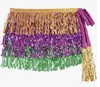 Falda de Lentejuelas con Borlas Danza del Vientre Cadera Vibrante Vestido Cadena de Cintura con Lentejuelas y Borlas Bohemio