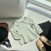 Camisa de base lisa infantil com gola boneca outono e inverno Nova blusa interna estilo coreano para meninas, top canelado T versátil