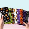 8 papeles de fondo de material de Halloween transfronterizos, papel de respaldo para tarjeta trasera de teléfono móvil, pegatina decorativa autoadhesiva para cuenta manual