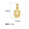 Xi Yin Transfronterizo Europa y América ins Moda Personalidad Hip Hop Colgante Perforado Cobre Microincrustado Circonita Colgante de Cobre de 26 Letras
