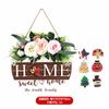 Corona de ramo de rosas de tienda de limones verdes, decoración del hogar, placa de puerta de bienvenida, colgante, listado comercial, se puede personalizar