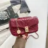 Bolso de Cadena con Diseño de Cuadros de Diamantes Estilo Coreano para Mujer 2026 Nuevo Otoño Bolso Cuadrado Pequeño Bolso de Hombro Cruzado Simple