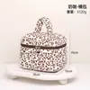 Bolsa de maquillaje con estampado de leopardo dulce y linda, gran capacidad, portátil, bolsa de almacenamiento compartimentada, bolso de mano de viaje moderno