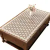 Mantel para mesa de centro semitransparente de encaje, mantel de vidrio suave de PVC de alta gama, impermeable, a prueba de aceite, lavable, plato de cristal para mesa de comedor