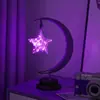 Luz de estrelas e lua LED Amazon transfronteiriça bola de rattan de maçã luminária de mesa criativa corda de cânhamo ferro USB luz noturna decorativa