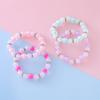 En stock al por mayor pulsera elástica de cuentas para niños pulsera de cuentas redondas lindas para niñas pulsera de mejor amiga dulce joyería de color caramelo