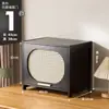 Cómoda Negra Estilo Mediados de Siglo Gabinete de Almacenamiento para Sala de Estar Dormitorio Gabinete de Almacenamiento Estantería Gabinete de Entrada Gabinete Estrecho Alto Multicapa