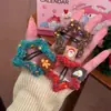 Navidad Otoño e Invierno Colorido Estrella de Cinco Puntas Pinza de Pelo Lana Estrella Pasador Corazón Dulce de Niña Pasador para Flequillo Accesorios para el Cabello