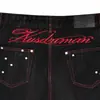 Jeans Americano de Alta Rua Outono com Bordado de Estrela Design Sense para Homens e Mulheres Solto Casual Perna Larga Versátil Saber Calças