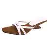 Elegantes Sandalias de Exterior con Tacón de Cuña y Punta Cuadrada para Mujer, Sandalias de Punta Abierta con Tacón Medio Estilo Vacacional de Verano 2026