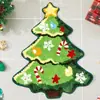 Série de Natal de Tapetes de Desenho Animado com Formato Especial em Imitação de Caxemira para Decoração de Quarto, Tapetes de Cabeceira Antiderrapantes e de Fácil Manutenção com Flocos de Neve de Natal