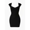 Vestido Dulce de Calle Estilo Ins Color Sólido Color Puro Corte Limpio Ajustado Sexy Escote Bajo Nicho