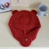 Otoño e invierno, nuevo gorro de monstruo pequeño, gorro de orejas redondas con orejas de oso, bonito gorro de felpa polar, cálido gorro con protección para las orejas, gorro Lei Feng