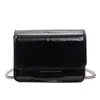 Mini Bolso de Charol para Mujer 2025 Nueva Moda Bolso Cuadrado Pequeño de Gama Alta con Cadena de Patrón de Piedra Bolso Cruzado Pequeño Cuadrado