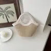Nueva Bolsa de Playa Popular Estilo Resort Primavera Verano para Mujer Bolso de Mano Bloque de Color Bolso Cruzado de Cadena Tejida Hecho a Mano de Alta Calidad