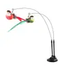 Caña para gatos con ventosa doble, pájaro de plumas simulado, varilla larga flexible, juguete interactivo extraíble para que el gato se divierta solo