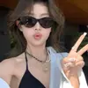 Gafas de Sol Retro Ojo de Gato para Mujer, Anti-UV, Aptas para Fotos, Elegantes, de Alta Gama, Vacaciones en la Playa, Gafas de Celebridad de Internet