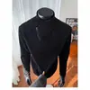 Sudadera de cuello en V a rayas cruzadas estilo retro americano para hombre, camiseta de manga larga para otoño e invierno, prenda interior