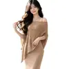 Chal Protector Solar de Primavera y Verano Capa Cubre-traje Falda de Cola de Pescado Adelgazante Estilo Dulce y Picante Vestido de Tirantes Finos Conjunto de Dos Piezas para Mujer Transfronterizo