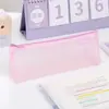 Estojo de lápis transparente de gaze grande capacidade triângulo tridimensional zíper bolsa de papelaria armazenamento estojo de lápis estojo de lápis para alunos do ensino fundamental e médio lote