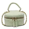 Versão Coreana 2025 Cor Sólida Bordada Acolchoada Bolsa de Corrente Estilo Chanel Versátil Ombro Transversal Moda Feminina Elegante Pequena Bolsa