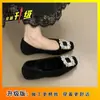 Zapatos elegantes de estilo coreano sin cordones con pedrería para aumentar la altura para otoño e invierno 2025, mocasines de corte bajo para ir al trabajo, zapatos de vestir de estilo francés