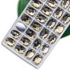 Taladro ovalado cosido a mano de espalda plana con doble agujero taladro de vidrio cosido a mano color liso ropa con taladro DIY taladro de cristal taladro caliente brillante