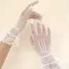 Luvas de Renda em Rede Malha Elástica Acessórios para Fantasia Vestido de Noiva Vestido Lolita Luvas de Performance