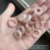 Acessórios de Joias de Jade de Seda Dourada Natural de Xinjiang, Pequenos Círculos de Flores Vermelhas, Contas Soltas de Jade Verde Tianshan para DIY