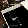 Collar Largo Ajustable de Concha con Borla de Mariposa para Mujer, Cadena Elegante y Versátil para Suéter