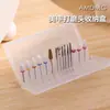 Caixa de armazenamento de display à prova de poeira com 24/25/48 furos, cabeça de lixamento para remoção de cutícula de unha portátil, ferramentas especiais para unhas