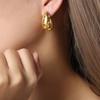 Procesamiento y Personalización de Pendientes Franceses de Lujo Accesible con Forma de Gota Acero de Titanio Oro de 18 Quilates Pendientes Personalizados Incrustados con Circonita Pendientes