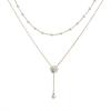 Collar de moda elegante y suave con borlas de flores para dama, cadena de clavícula doble, dulce y súper hada, estilo femenino.
