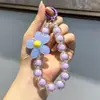 Fabricante Atacadista de Chaveiros Transfronteiriços com Contas de Laço, Chaveiros de Carro para Meninas com Tema Dopamina, Cordões para Celular em Formato de Coração