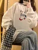 Estilo Nuevo Otoño e Invierno Divertido Simple Estampado de Letras y Cachorros Tops de Manga Larga Ropa Exterior Casual Sudaderas Versátiles para Mujer