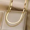 Moda Europea y Americana Cadena Básica Multicapa Cadena Hueso de Serpiente Cadena Retorcida Cadena Hueso de Serpiente Viento Multicapa Collar de Metal para Mujer