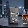 Novo porta-cigarros recarregável com isqueiro, design integrado, resistente à pressão, à prova de umidade, tampa flip magnética, capacidade super grande para 20 cigarros, pacote masculino