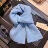 Estilo coreano lã pura malha lã cor sólida cachecol feminino inverno engrossado quente all-match alto nível à prova de frio pescoço moda