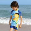 Nuevo Traje de Baño Infantil de Manga Corta de Moda con Estampado de Dibujos Animados Boxer Split Protector Solar Secado Rápido para Niños Pequeños, Medianos y Grandes