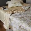 Juego de edredón de verano de cuatro piezas de Tencel 80 de alta gama, lavable a máquina, de seda fría, fresco y sedoso, con aire acondicionado, edredón fino de verano.