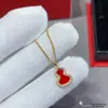 Colar de Cabacinha Pérola Kirin para Mulheres, Corrente de Clavícula Banhada a Ouro Rosa 18k com Pingente de Ágata Vermelha, Madrepérola Branca e Malaquita