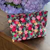 Bolsa de Cosméticos Grande de Lona con Estampado Floral Transfronteriza, Bolsa de Almacenamiento para Productos de Cuidado de la Piel, Neceser Portátil, Bolsa Interior de Viaje