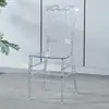Silla Cristalina Transparente Acrílica para Salón de Banquetes de Hotel Silla de Corte Estilo Napoleón Bambú Plástica para Ceremonia de Boda al Aire Libre