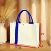 Bolsa Tote Estéreo de Lona Personalizada com Logo Bolsa Transversal de Lona Personalizada com Fita para Promoção Corporativa