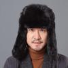 Gorro de piel de conejo Lei Feng para hombre, de invierno, grueso, estilo noreste, cálido, para exteriores, con protección auditiva, de algodón, para personas de mediana edad y mayores.