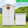  cobertizo de almacenamiento para jardín exterior protección solar casa de herramientas para patio madera anticorrosión gabinete para balcón estante de almacenamiento para artículos varios