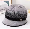 Moda de invierno gorro de lana grueso y cálido con forro polar para ancianos para mujeres, mamá, sombrero para mediana edad y ancianos